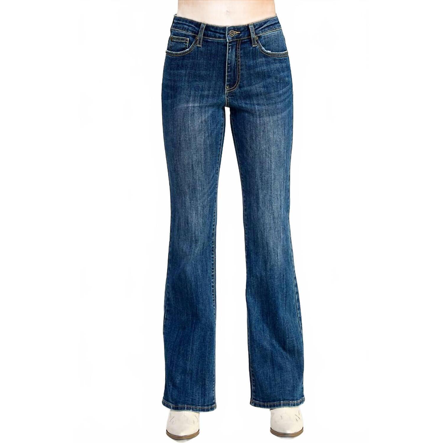 New Saige Denim Mid Rise Skinny Bootcut Jeans In Blue
